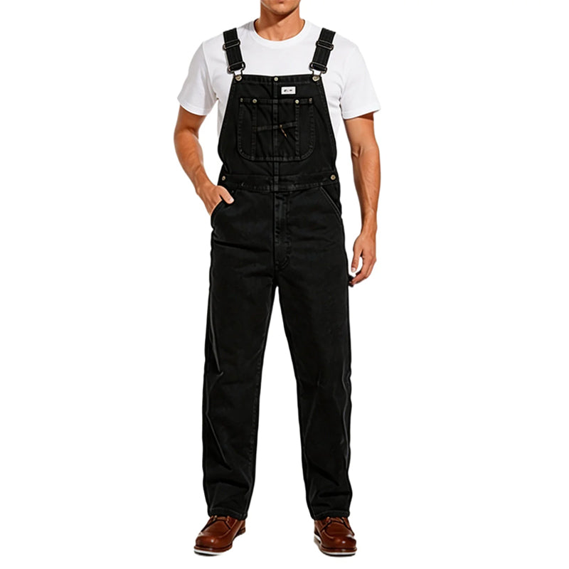 🔥Last Day Promotion🔥Men's Denim Bib Overalls, Workwear with Adjustable Straps and Convenient Tool Pockets