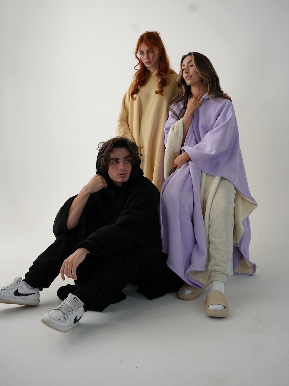 🎃Halloween Sale - Solid Color sided Fleece Hoodie Blanket