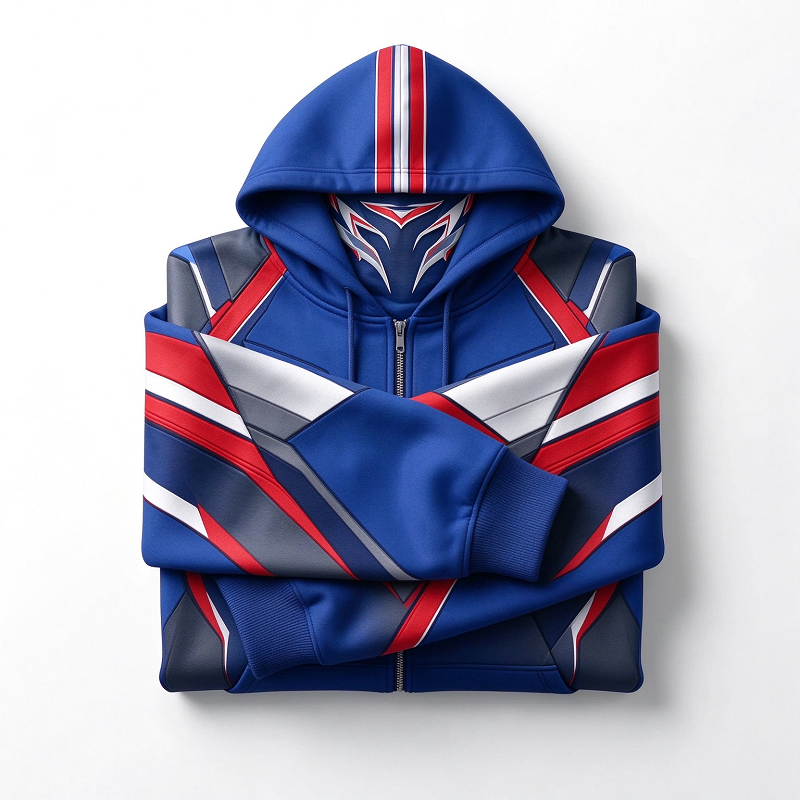 Teams Built-in Balaclava Zip Up Hoodie Football Sports Fan Full Zip Fleece Jacket Warm Winter Face Mask Sweatshirt Streetwear