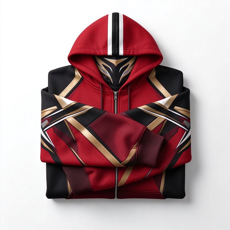 Teams Built-in Balaclava Zip Up Hoodie Football Sports Fan Full Zip Fleece Jacket Warm Winter Face Mask Sweatshirt Streetwear