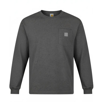 🔥Men's Heavyweight Long-Sleeve Pocket T-Shirt – Relaxed Fit Everyday Casual Tee | Big & Tall Available