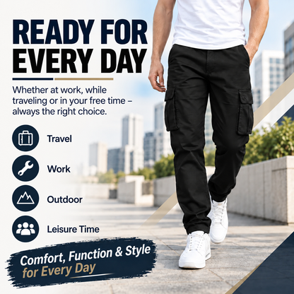 Men's flex stretch cotton cargo pants