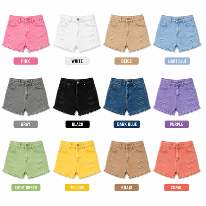 🔥 LAST CHANCE SUMMER SALE-Women's Casual Mid Rise Denim Shorts