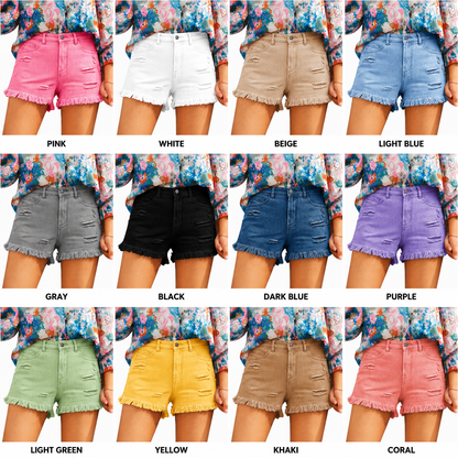 🔥 LAST CHANCE SUMMER SALE-Women's Casual Mid Rise Denim Shorts