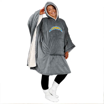 Final Clearance - 60" x 80" Wearable Hooded Blanket with Logo Patch