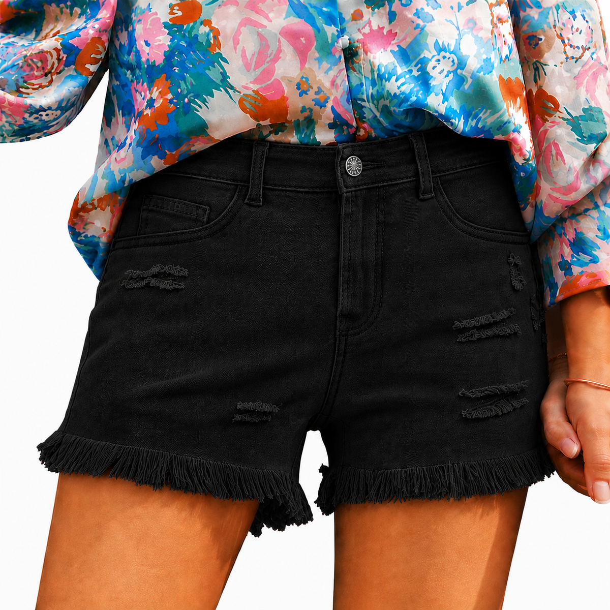🔥 LAST CHANCE SUMMER SALE-Women's Casual Mid Rise Denim Shorts