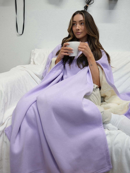 🎃Halloween Sale - Solid Color sided Fleece Hoodie Blanket