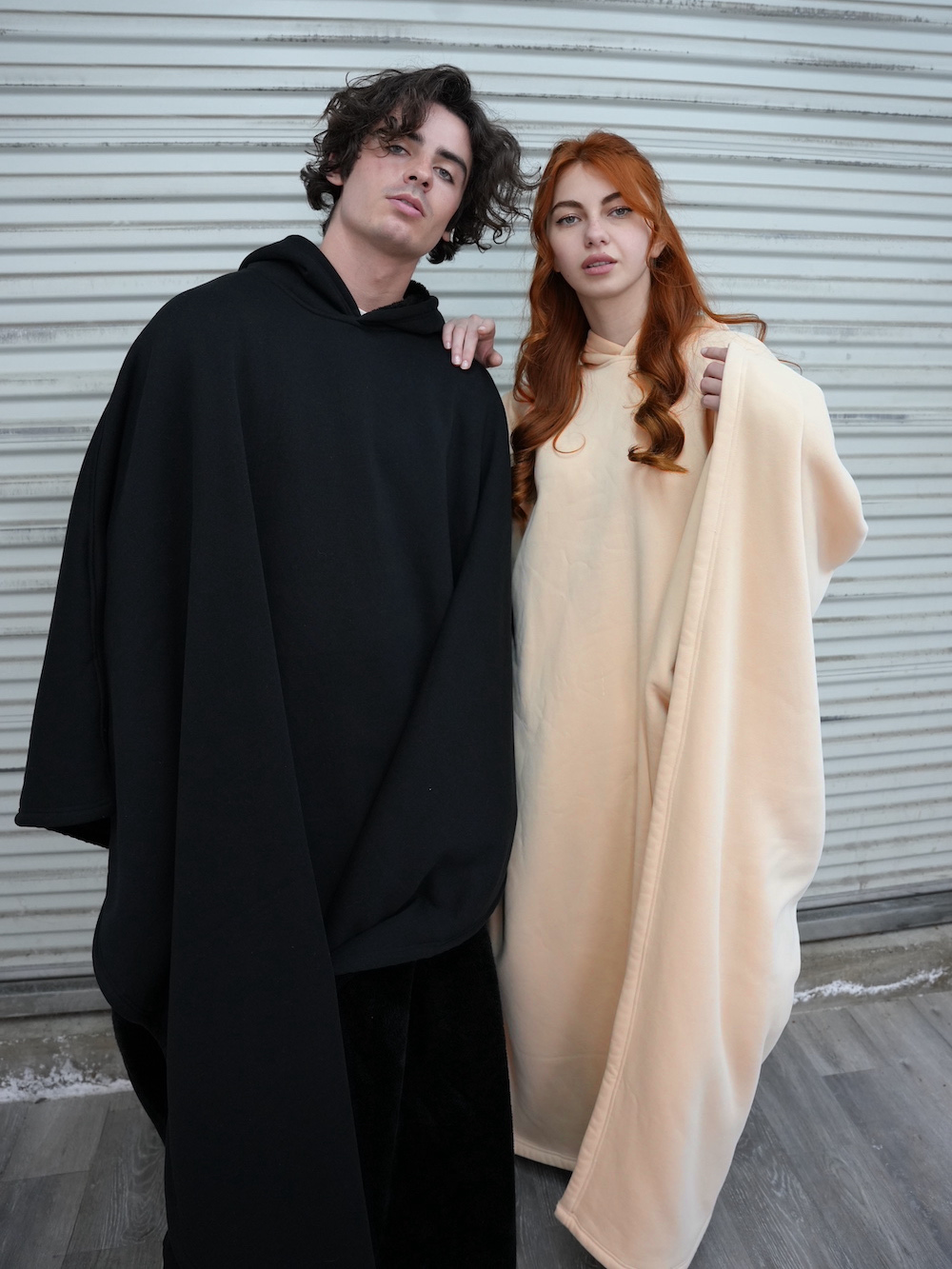 🎃Halloween Sale - Solid Color sided Fleece Hoodie Blanket