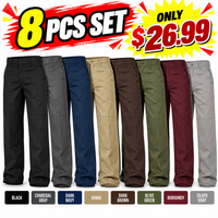 8-Piece (BLACK+CHARCOALGRAY+KHAKI+DARKNAVY+BROWN+GREEN+BURGUNDY+GRAY)