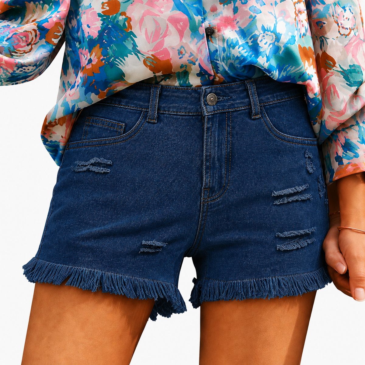 🔥 LAST CHANCE SUMMER SALE-Women's Casual Mid Rise Denim Shorts