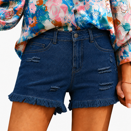 🔥 LAST CHANCE SUMMER SALE-Women's Casual Mid Rise Denim Shorts