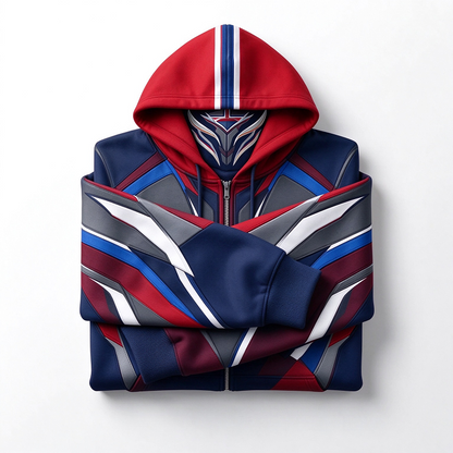 Teams Built-in Balaclava Zip Up Hoodie Football Sports Fan Full Zip Fleece Jacket Warm Winter Face Mask Sweatshirt Streetwear
