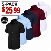 5-PACK $25.99 (Black-Light Blue-Navy-Burgundy-White)