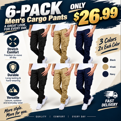 Men's flex stretch cotton cargo pants