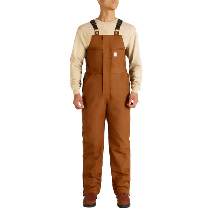 Men's Cold-Weather Insulated Bib Overalls - Loose-Fit Canvas + Tool Pockets