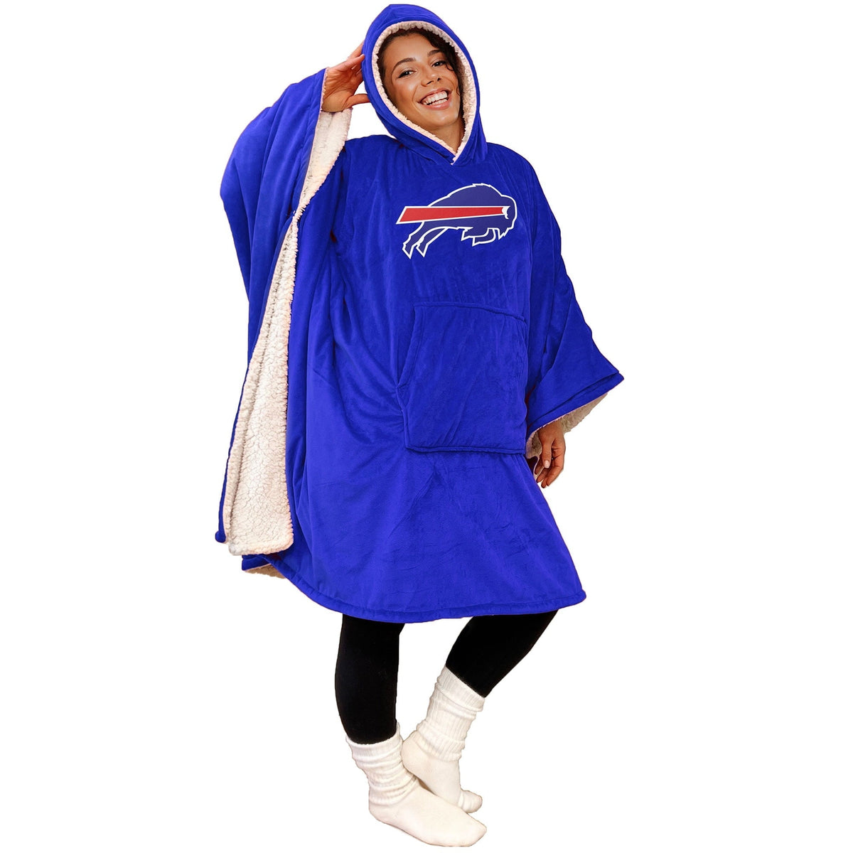 Hot Sale - 60" x 80" Wearable Hooded Blanket with Logo Patch