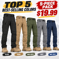 🔥🔥Black+Khaki+Navy+Green +Grey(5 Pants Together）