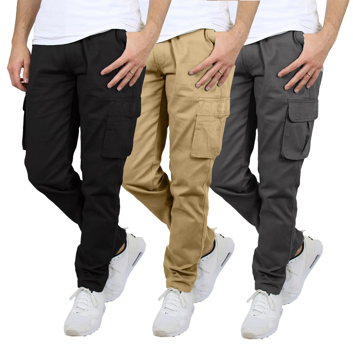 Men's flex stretch cotton cargo pants