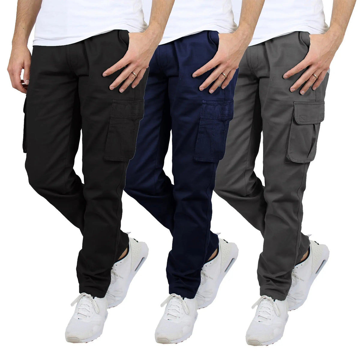 Men's flex stretch cotton cargo pants