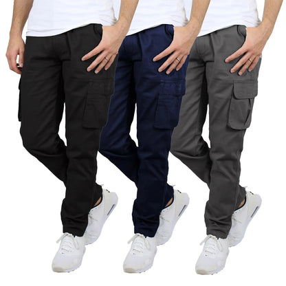 Men's flex stretch cotton cargo pants