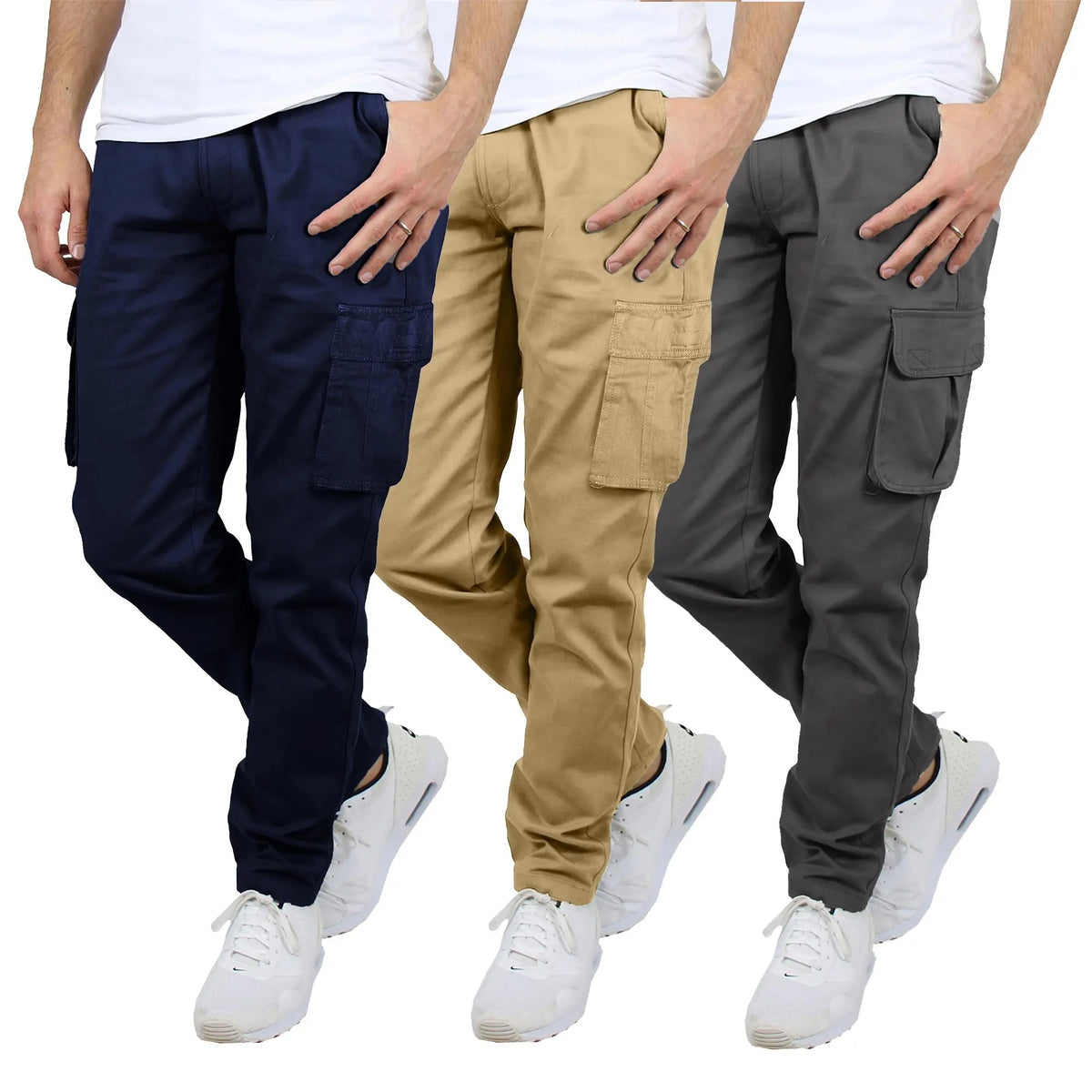 Men's flex stretch cotton cargo pants