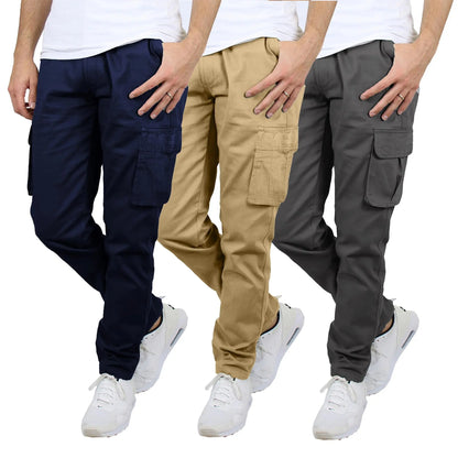 Men's flex stretch cotton cargo pants