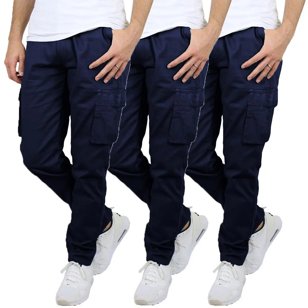 Men's flex stretch cotton cargo pants