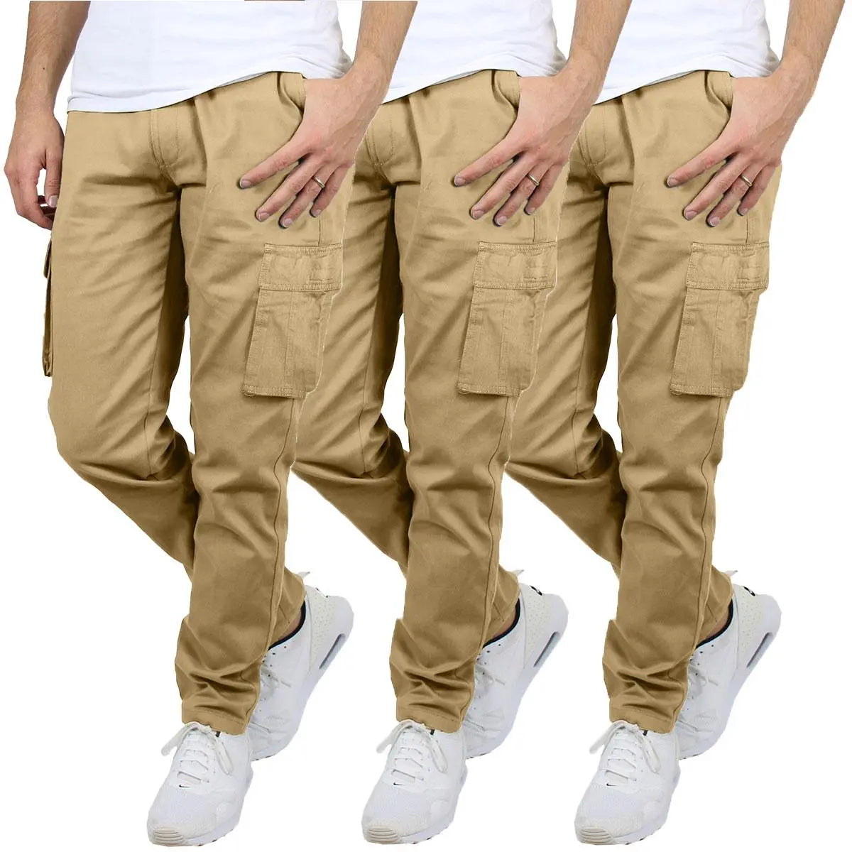 Men's flex stretch cotton cargo pants