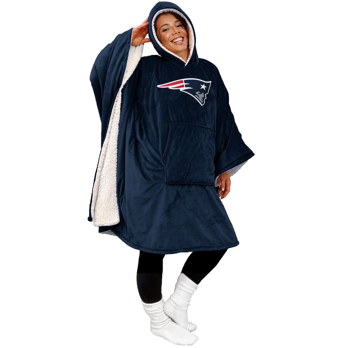 Hot Sale - 60" x 80" Wearable Hooded Blanket with Logo Patch