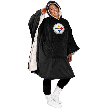 Hot Sale - 60" x 80" Wearable Hooded Blanket with Logo Patch