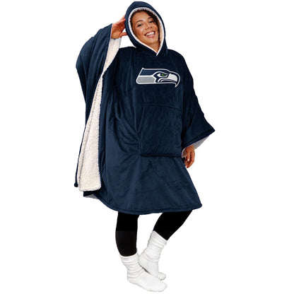 Final Clearance - 60" x 80" Wearable Hooded Blanket with Logo Patch