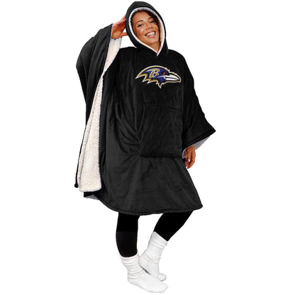 Hot Sale - 60" x 80" Wearable Hooded Blanket with Logo Patch