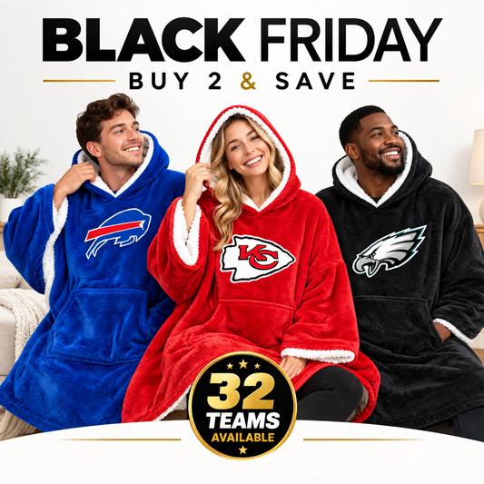 Black Friday Sale - 60" x 80" Wearable Hooded Blanket with Logo Patch