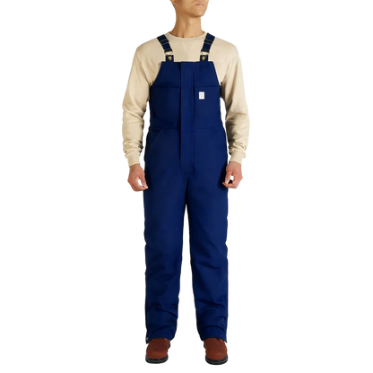Men's Cold-Weather Insulated Bib Overalls - Loose-Fit Canvas + Tool Pockets