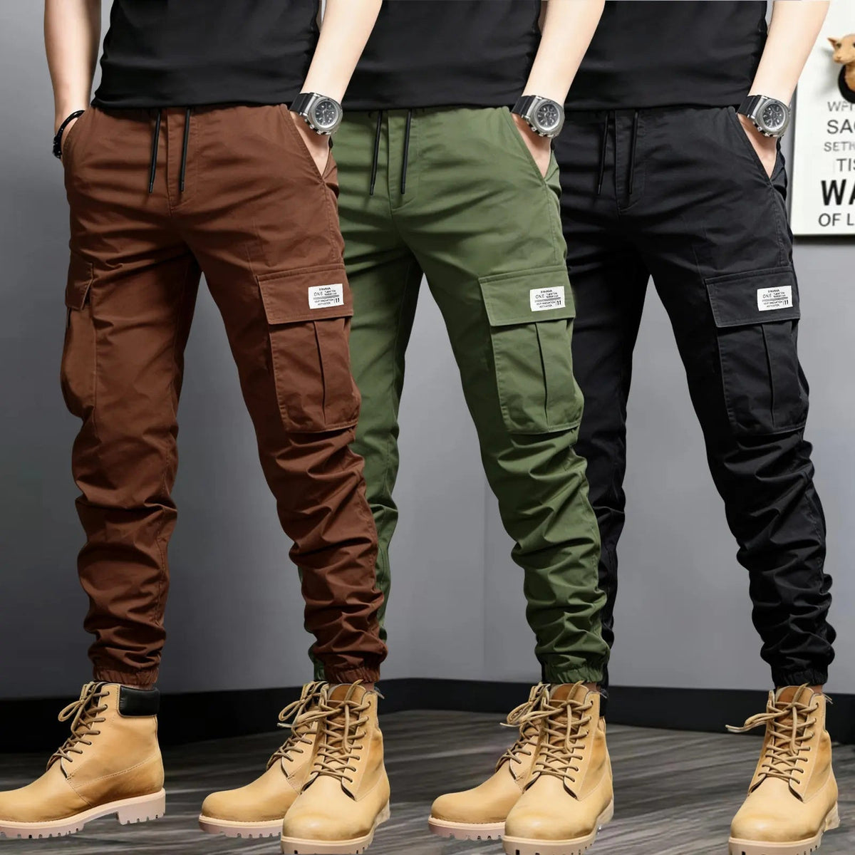 Men's Slim-Fit Multi-Pocket Cargo Jogger