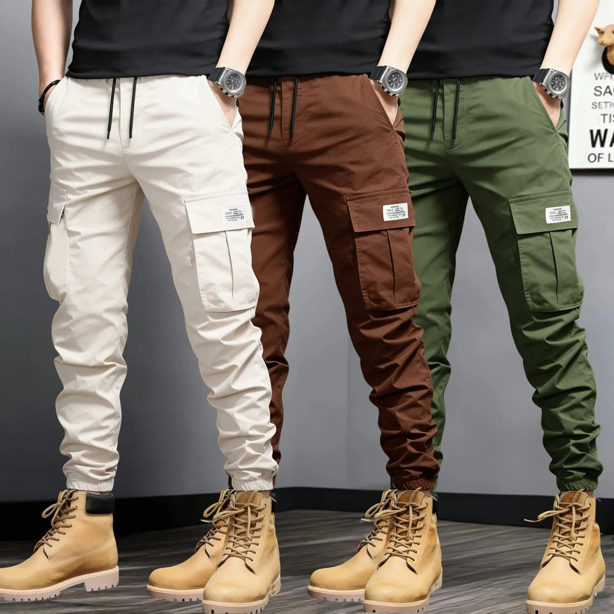 Men's Slim-Fit Multi-Pocket Cargo Jogger