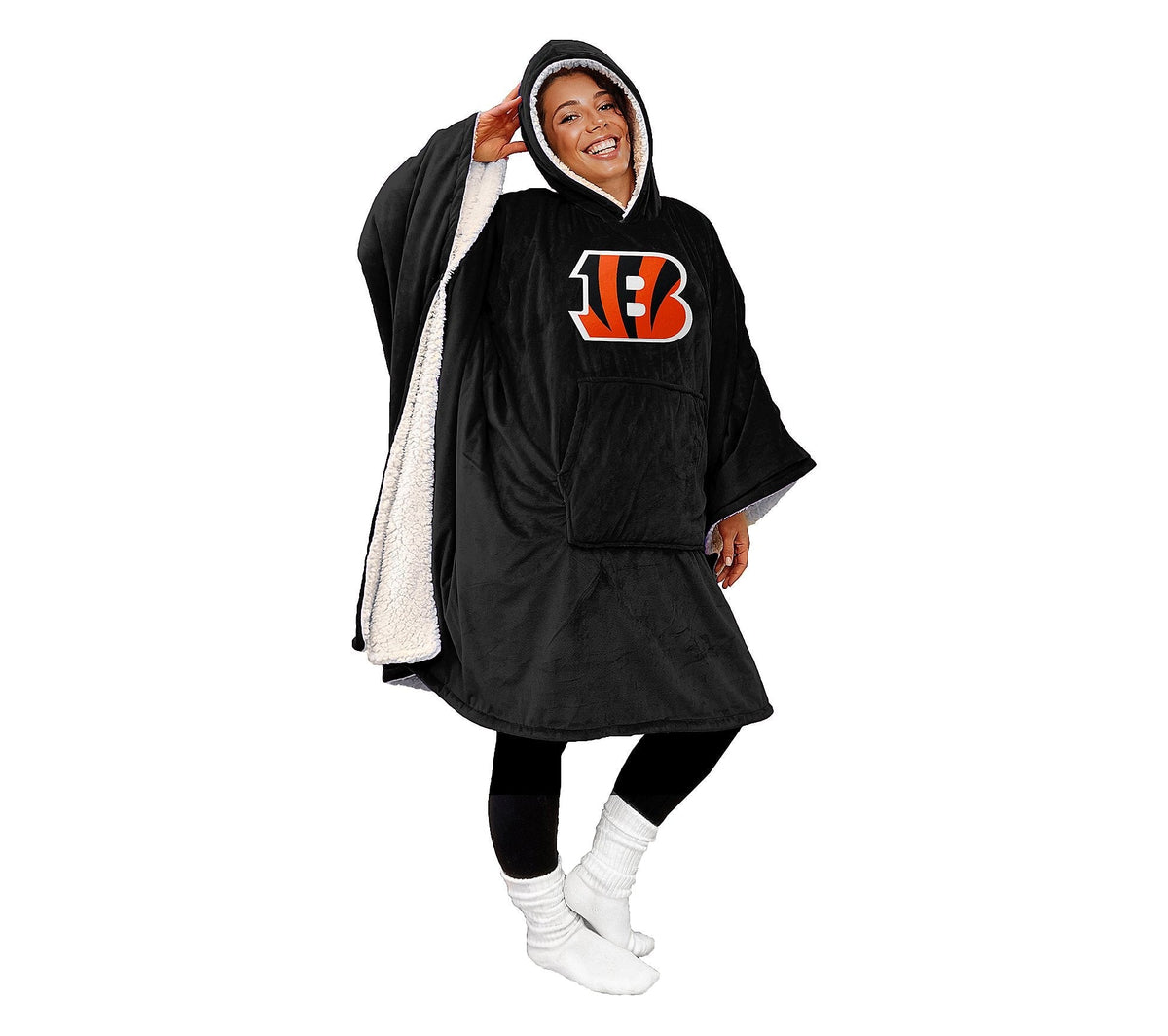 Hot Sale - 60" x 80" Wearable Hooded Blanket with Logo Patch