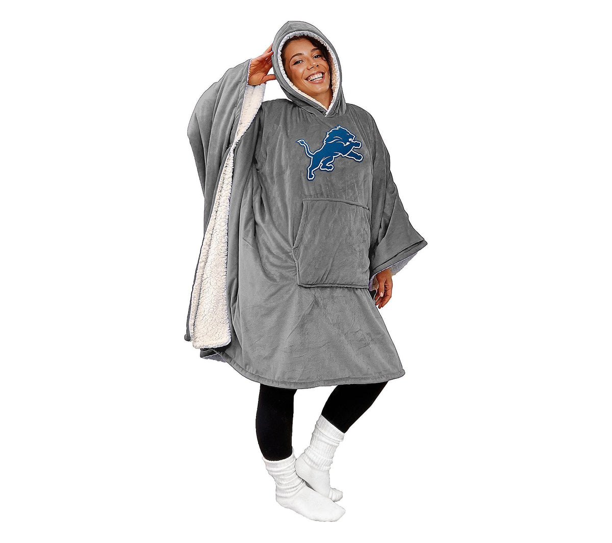 Hot Sale - 60" x 80" Wearable Hooded Blanket with Logo Patch