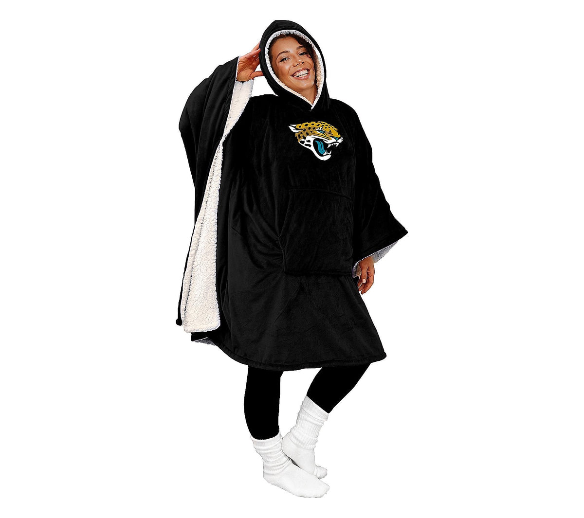 Hot Sale - 60" x 80" Wearable Hooded Blanket with Logo Patch