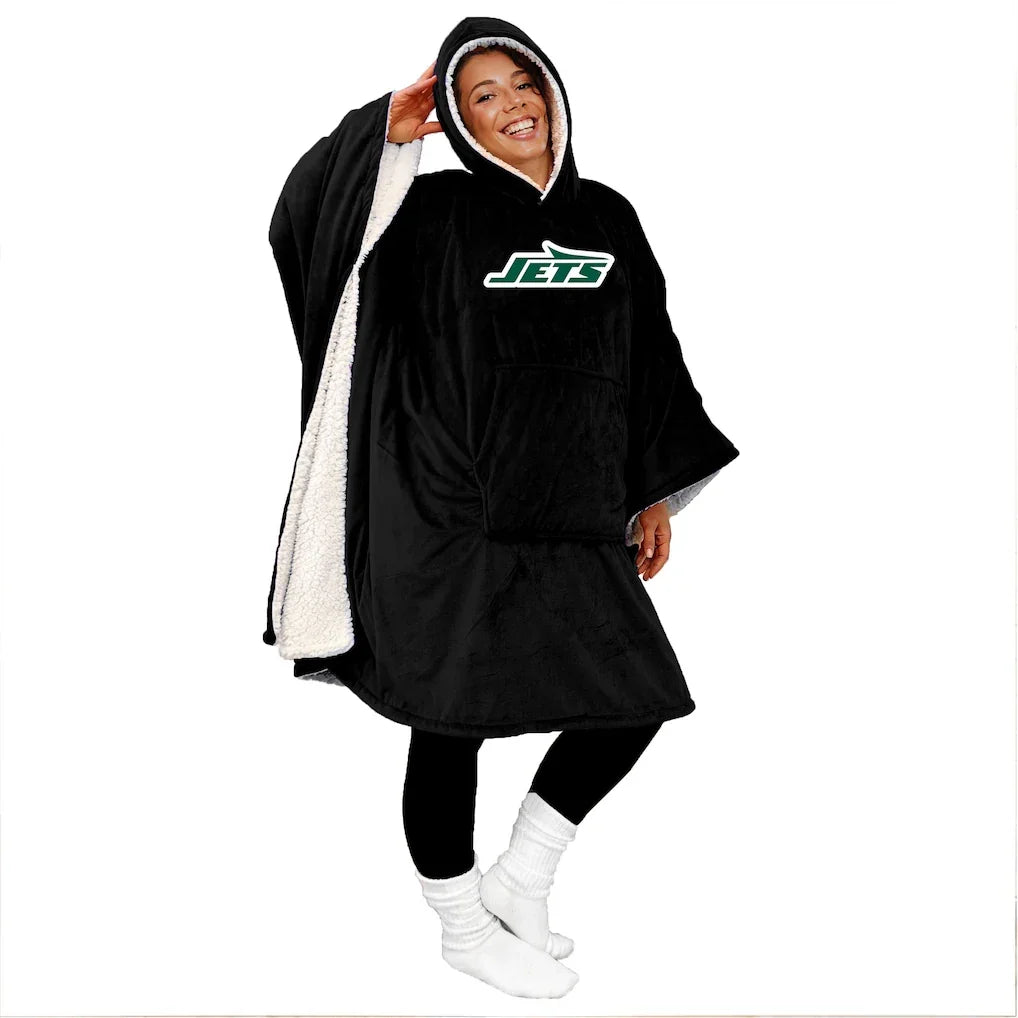Hot Sale - 60" x 80" Wearable Hooded Blanket with Logo Patch