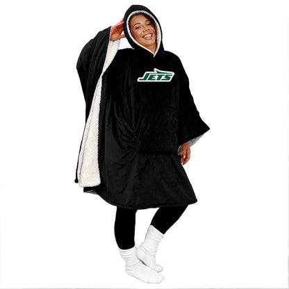 Hot Sale - 60" x 80" Wearable Hooded Blanket with Logo Patch