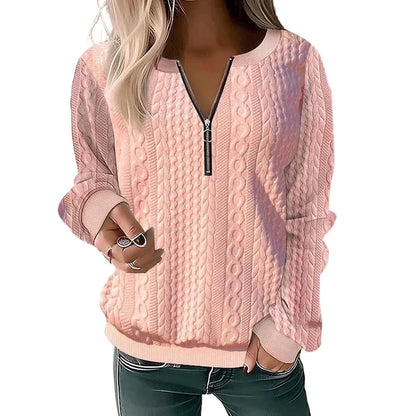 Women’s Half-Zip Cable Knit Sweatshirt